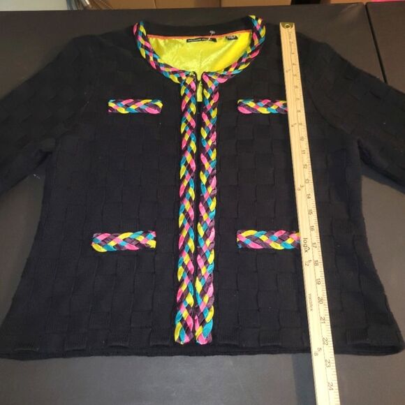 Michael Simon Colorful Cashmere Blend Cardigan Sweater XL - Picture 8 of 11